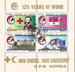 Sellos de Asia - Corea del norte -  125 aniversario de la Cruz Roja Internacional