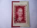 Stamps Argentina -  Eva Perón (1919-1952)-(También llamada:Eva María Duarte  de Perón)-Sello de 2 m4n Peso nacional Arge