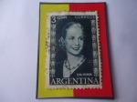 Stamps Argentina -  Eva Perón (1919-1952)-(También llamada:Eva María Duarte  de Perón)-Sello de 3 m$n peso nacional Arge
