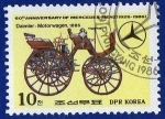 Stamps North Korea -  60 aniversario de Mercedes-Benz, Daimler-Motorwagen, 1886