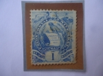 Stamps Guatemala -  Escudo de Armas (1871-1968)-- Sello de 1 Ctv. guatemalteco, año 1886.