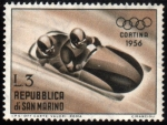 Sellos del Mundo : Europe : San_Marino : Olimpiada de invierno Cortina d´Ampezzo-1956