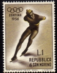 Sellos de Europa - San Marino -  Olimpiada de invierno Cortina d´Ampezzo-1956