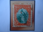 Sellos de America - Guatemala -  UPU - Quetzal (Pharomachius mocinno)- Sello de 3 Ctvs, año 935