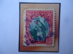 Stamps Guatemala -  UPU - Quetzal (Pharomachius mocinno)- Sello de 3 Ctvs, año 935