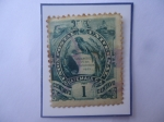 Sellos de America - Guatemala -  Escudo de Armas (1871-1968)-- Sello de 1 Ctv. guatemalteco, año 1886.