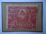 Stamps Guatemala -  Quetzal-Emblema Nacional-Timbre de Reconstrucción, 1919- Sello de 12,1/2Ctvs.guatemaltco.