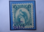 Stamps Guatemala -  Quetzal (Pharomachius mocinno)- Sello de 5 Ctv, año 1960