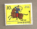 Stamps : Asia : North_Korea :  Caballeros de la dinastía Koguryo, siglo V