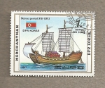 Stamps North Korea -  Barco mercante coreano período Koryo