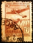 Stamps Argentina -  Avión sobre las cataratas de Iguazú 