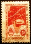 Stamps Argentina -  Mapa de Argentina Antártica 