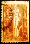 Stamps Argentina -  1º Año de Gobierno Peronista