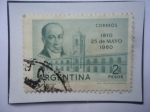 Stamps Argentina -  Juan Paso (1758-1833)-150°Aniv. del 1810 23 de mayo 1960-Sello  2 m$n Peso Nacional Argentino, año 1