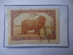 Stamps Argentina -  Lanas(Ovis ammon aries)-Ministerio de Relaciones Extriores-Imp. Sello Perforado con letras: