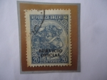 Stamps Argentina -  Toro-Cría de Ganado-Serie:Oficial -Sello Azul Oscuro de 20 Ctvs. Año 1951