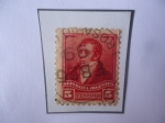Stamps Argentina -  Bernardino Rivadavia (1780-1845)-Presidente (1824/27)- Serie:Personalidades- Sello Rojo Carmín de 5 