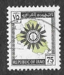 Stamps Iraq -  328 - Mapa y Emblema de la República de IraK