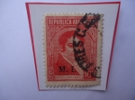 Stamps Argentina -  Bernardino Rivadavia (1780-1845)-Presidente (1824/27)-Serie:Minist. del Exterior-Sello Tipo1 Sobrest