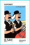 Stamps France -  Personajes de Tintín - Hernández y Fernández