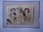 Sellos de America - Argentina -  25 de Mayo (1810-1960)-Manuel Belgrano (17701820)-Juan Castelli(1764-1812)- Sello de 5 Peso Año 1960