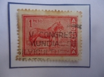 Stamps Argentina -  Caballo Criollo-Spbrestampación:V Congreso Mundial de Silvicultura-Sello de 1 m$n Peso Nacional Arg