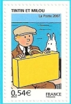Stamps Europe - France -  Personajes de Tintín -  Tintín y Milú