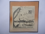 Sellos de America - Ecuador -  Guayaquil - Provincia Guayanas- Puertos y Paisajes- Sello de 30 Ctvs. Año 1955