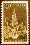 Stamps France -  Turismo. Bayeux. La Catedral de noche 