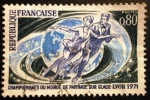 Stamps France -  Campeonatos mundiales de patinaje sobre hielo. Lion 