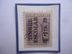 Stamps Ecuador -  Timbre Escolar-Tax Obligatorio-Educación- Sello Sobrestampado de 20 Ctvs. Sobre 5$, año, 1951.