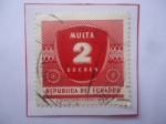 Sellos de America - Ecuador -  Multa 2 Sucres- Postage Due 1958- Sello de 2 Sucres. Año 1958