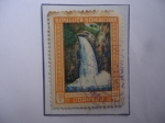 Stamps Dominican Republic -  Salto de Jimenoa- Río Jimenoa- Municipio de Jarabacoa,  R.D)-Sello de 50 Ctvs. Año 1947.