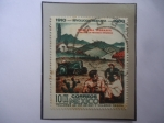Stamps Mexico -  Revolución Mexicana- 50°Aniversario (1910-1960)- Escena Rural-Reforma Agraria- Sello de 10 Ctvs. Año