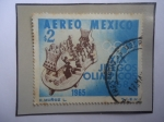 Sellos de America - M�xico -  XIX Juegos Olímpicos 1965- Figuras de Arcilla-Sello de 2$ Pesos Mexicano, año1985.