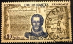 Stamps France -  Historia de Francia. El Edicto de Nantes - 1598 Henri IV (1553-1610) 
