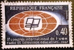 Stamps France -  3º Congreso Internacional de la Unión Europea de la radiodifusión y televisión educativa 