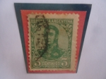 Stamps Argentina -  José Francisco de San Martín (1778-1850)-Serie:General San Martín-(1908-109)-Sello de 3Ctvs.Año 1909