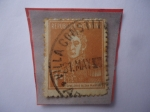 Stamps Argentina -  José Fco. de San Martín (1778-1850)-Serie:Gen. San Martín- Sello sin PUNTO al final de su Valor. 1 C