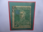 Stamps Argentina -  José Fco. de San Martín (1778-1850)-Serie:Gen. San Martín- Sello sin PUNTO al final de su Valor. 3 C