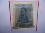 Stamps Argentina -  José Fco. de San Martín (1778-1850)-Serie:Gen. San Martín- Sello sin PUNTO al final de su Valor. 12 