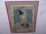 Stamps Argentina -  José fco. de San Martín (1778-1850)-Serie: Ministerio de Justicia y Relacción Publica- Sello Sobrest
