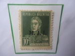 Stamps Argentina -  José Fco. de San Martín(1778-1850)-Serie_Ministeri de Justicia y Relección Publica-Sobreimpresió con