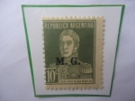 Stamps Argentina -  José Fco. de San Martín-Serie:Ministeri de Guerra- Sobreimpreso con 