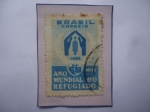 Sellos de America - Brasil -  Año Mundial Do Refugiado. Año 1960- Emblema- Sello de 6,50 Cruzeiros.