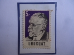Sellos de America - Uruguay -  Dr. Martín Casimiro Martínez (1859-1959)- Abogado y Político Uruguayo-Sello de 5 Céntimos, año 1959.