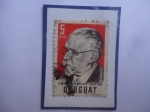 Stamps Uruguay -  Dr. Martín Casimiro Martínez (1859-1959)- Abogado y Político Uruguayo- Sello de 5 pesos, año 1959