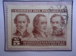 Stamps : America : Paraguay :  Sesquincentenario de la Independencia 1811-1961- Pedro J.Caballero-Joé G. de Francia-Fulgencio Yegro