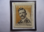 Stamps Uruguay -  Dr. Carlos José Vaz Ferreira (1872-1958) Abogado Filosofo, Rector, Autor.