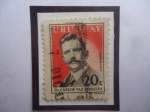 Stamps Uruguay -  Dr. Carlos José Vaz Ferreira (1872-1958) Abogado Filosofo, Rector, Autor.